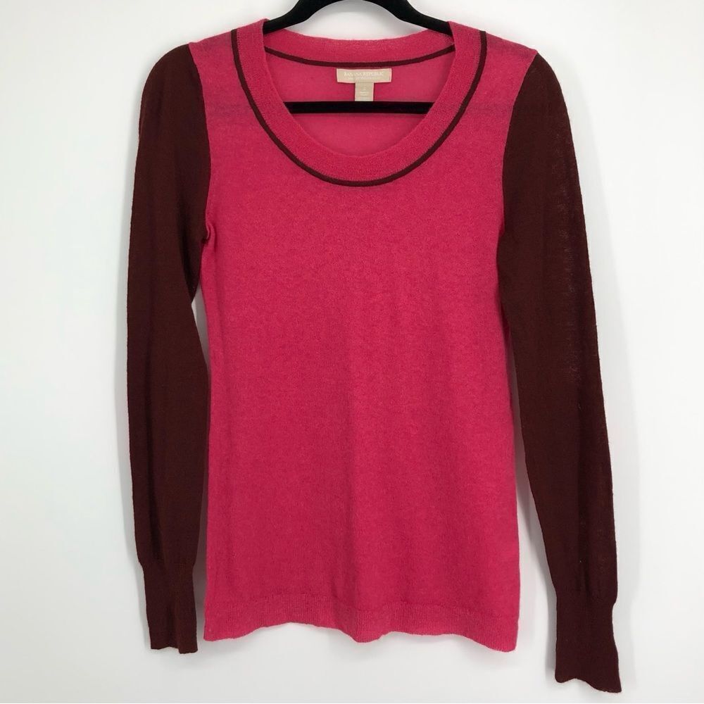 Banana Republic Italian Yarn Alpaca‎ Wool Sweater Pink Womens Size Small